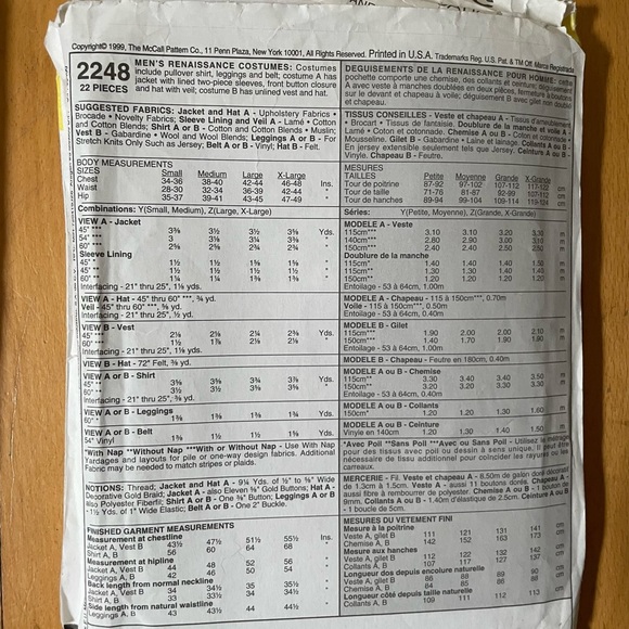 Two costume patterns, Butterick 5656 and McCalls 2248 Adult and child sizes - Picture 4 of 5